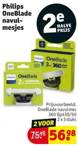 Kruidvat Philips OneBlade navulmesjes aanbieding