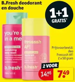 Kruidvat B.Fresh deodorant en douche aanbieding