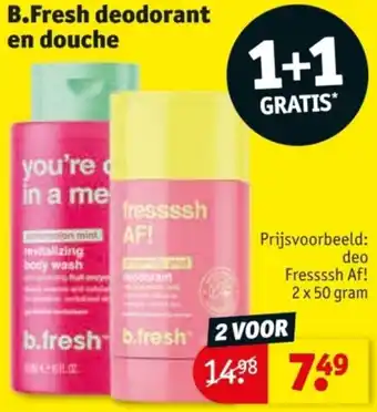 Kruidvat B.Fresh deodorant en douche aanbieding