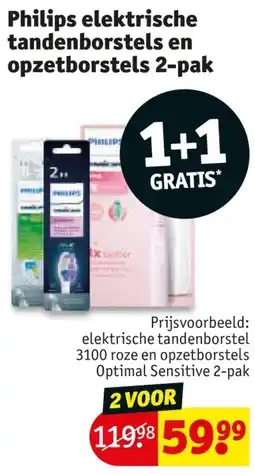 Kruidvat Philips elektrische tandenborstels en opzetborstels aanbieding