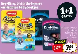 Kruidvat DryNites, Little Swimmers en Huggies babydoekjes aanbieding