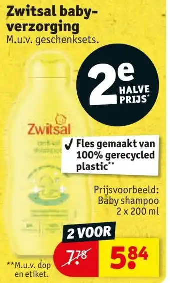 Kruidvat Zwitsal babyverzorging aanbieding