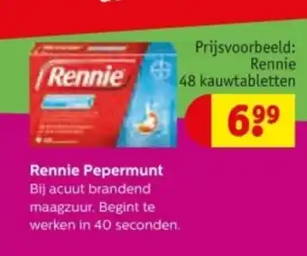 Kruidvat Rennie Pepermunt aanbieding