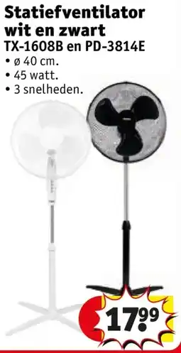 Kruidvat Statiefventilator wit en zwart aanbieding