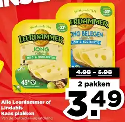 PLUS Alle Leerdammer of Lindahls Kaas plakken aanbieding