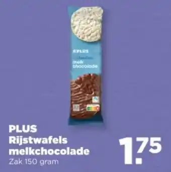 PLUS PLUS Rijstwafels melkchocolade aanbieding