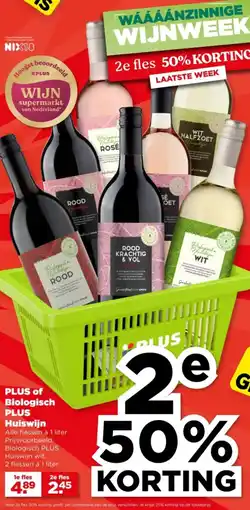 PLUS PLUS of Biologisch PLUS Huiswijn aanbieding