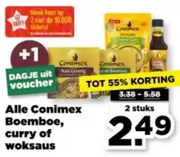 PLUS Alle Conimex Boemboe, curry of woksaus aanbieding