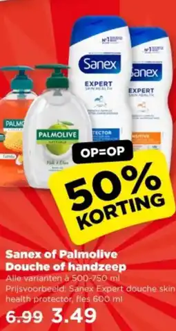 PLUS Sanex of Palmolive Douche of handzeep aanbieding