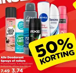 PLUS Alle Deodorant Sprays of rollers aanbieding