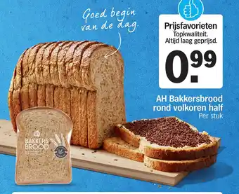 Albert Heijn AH Bakkersbrood rond volkoren half aanbieding