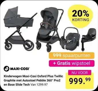 Van Asten BabySuperstore Kinderwagen Maxi-Cosi Oxford Plus Twillic Graphite met Autostoel Pebble 360° Pro2 en Base Slide Tech aanbieding