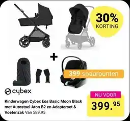 Van Asten BabySuperstore Kinderwagen Cybex Eos Basic Moon Black met Autostoel Aton B2 en Adapterset & Voetenzak aanbieding