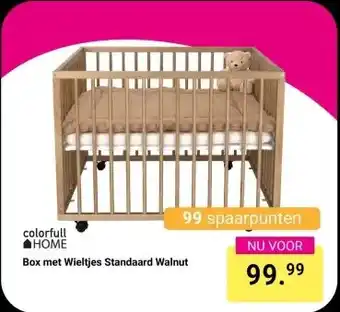 Van Asten BabySuperstore Box met Wieltjes Standaard Walnut aanbieding