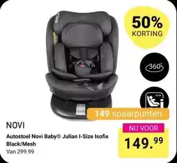 Van Asten BabySuperstore Autostoel Novi Baby Julian I-Size Isofix Black/Mesh aanbieding