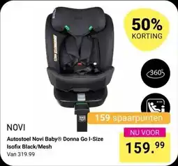 Van Asten BabySuperstore Autostoel Novi Baby Donna Go I-Size Isofix Black/Mesh aanbieding