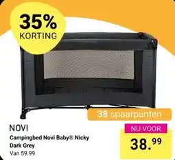 Van Asten BabySuperstore Campingbed Novi Baby Nicky Dark Grey aanbieding