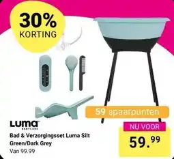 Van Asten BabySuperstore Bad & Verzorgingsset Luma Silt Green/Dark Grey aanbieding