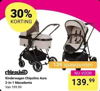 Van Asten BabySuperstore Kinderwagen Chipolino Aura 2-in-1 Macadamia aanbieding