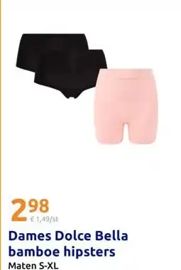 Action Dames Dolce Bella bamboe hipsters aanbieding