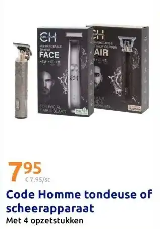 Action Code Homme tondeuse of scheerapparaat aanbieding