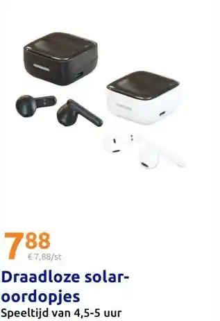Action Draadloze solar-oordopjes aanbieding