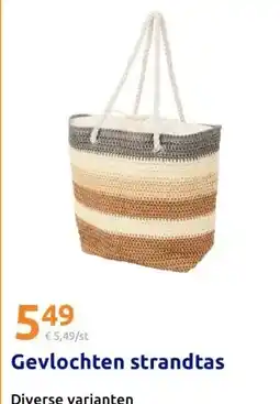Action Gevlochten strandtas aanbieding