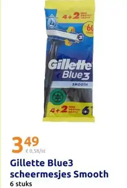 Action Gillette Blue3 scheermesjes Smooth aanbieding