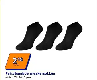 Action Pairz bamboe sneakersokken aanbieding