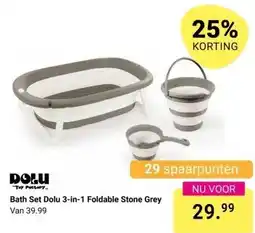 Van Asten BabySuperstore Bath Set Dolu 3-in-1 Foldable Stone Grey aanbieding