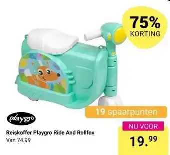 Van Asten BabySuperstore Reiskoffer Playgro Ride And Rollfox aanbieding