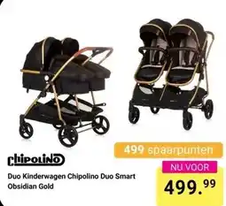 Van Asten BabySuperstore Duo Kinderwagen Chipolino Duo Smart Obsidian Gold aanbieding