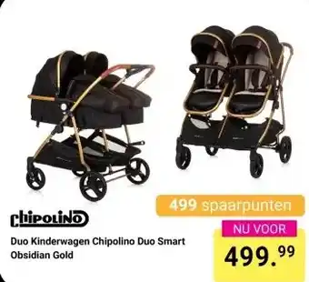 Van Asten BabySuperstore Duo Kinderwagen Chipolino Duo Smart Obsidian Gold aanbieding