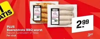 Coop PLUS Boerentrots BBQ worst aanbieding