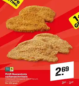Coop PLUS Boerentrots varkensschnitzels aanbieding