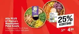 Coop Alle PLUS of Mama's Maaltijden Poké bowls aanbieding