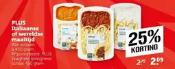 Coop PLUS Italiaanse of wereldse maaltijd aanbieding