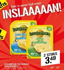 Coop Leerdammer of Lindahls Kaas plakken aanbieding