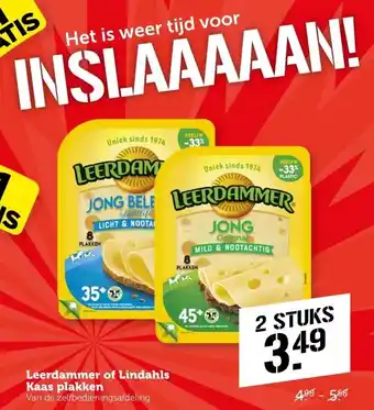 Coop Leerdammer of Lindahls Kaas plakken aanbieding