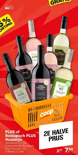 Coop PLUS of Biologisch PLUS Huiswijn aanbieding
