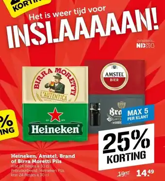 Coop Heineken, Amstel, Brand of Birra Moretti Pils aanbieding