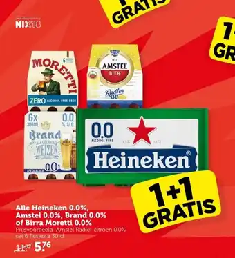 Coop Alle Heineken 0.0%, Amstel 0.0%, Brand 0.0% of Birra Moretti 0.0% aanbieding