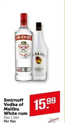 Coop Smirnoff Vodka of Malibu White rum aanbieding