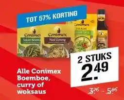Coop Alle Conimex Boemboe, curry of woksaus aanbieding