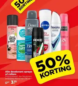 Coop Alle deodorant sprays of rollers aanbieding