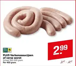 Coop PLUS Varkenssaucijzen of verse worst aanbieding