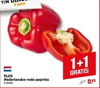 Coop PLUS Nederlandse rode paprika aanbieding