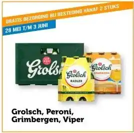Coop Grolsch, Peroni, Grimbergen, Viper aanbieding
