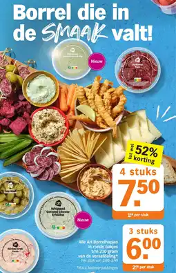 Albert Heijn Alle AH Borrelhapjes in ronde bakjes aanbieding