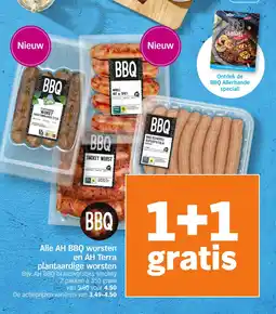 Albert Heijn Alle AH BBQ worsten en AH Terra plantaardige worsten aanbieding